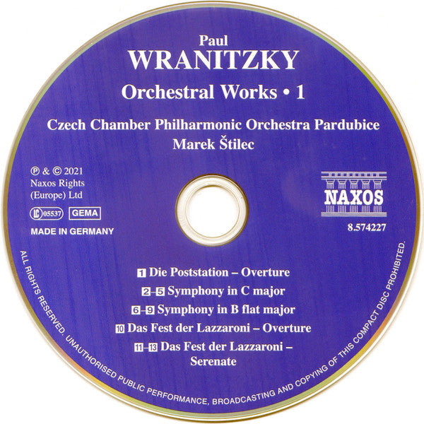 Pavel Vranický, The Czech Philharmonic Chamber Orchestra, Marek Štilec : Orchestral Works • 1 (CD, Album)