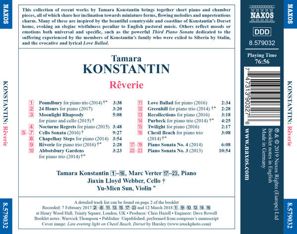 Tamara Konstantin, Marc Verter, Jiaxin Cheng, Yu-Mien Sun : Rêverie (CD, Album)