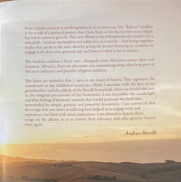 Andrea Bocelli : Believe (CD, Album)