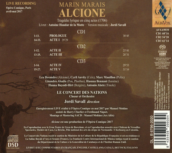 Marin Marais, Le Concert Des nations, Jordi Savall : Alcione (3xSACD, Hybrid, Multichannel)