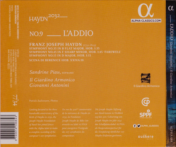 Joseph Haydn, Giovanni Antonini, Il Giardino Armonico : L'addio (CD)