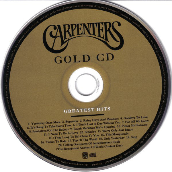 Carpenters : Carpenters Gold: Greatest Hits (CD, Comp, RE, S/Edition)