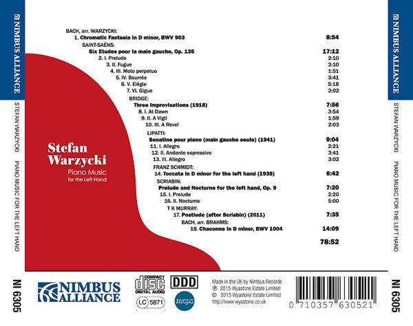 Stefan Warzycki : Piano Music For The Left Hand (CD, Album)