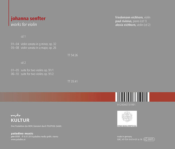 Johanna Senfter, Friedemann Eichhorn, Alexia Eichhorn, Paul Rivinius : Works For Violin (2xCD)
