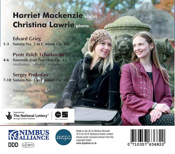 Harriet Mackenzie, Christina Lawrie : Grieg, Tchaikovsky, Prokofiev: Works For Violin & Piano (CD, Album)