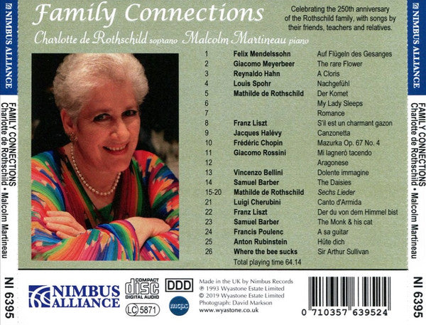 Charlotte De Rothschild, Malcolm Martineau : Family Connections (CD, Album)