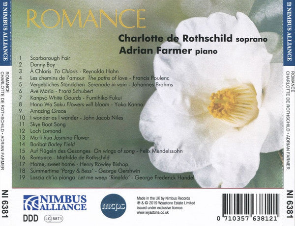 Charlotte De Rothschild, Adrian Farmer : Romance (CD, Album)