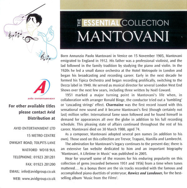 Mantovani And His Orchestra : The Essential Collection (2xCD, Comp)