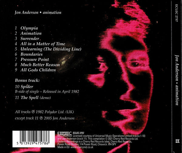 Jon Anderson : Animation (CD, Album, RE, RM, Dig)