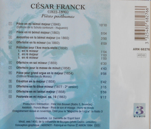 César Franck - Joris Verdin : Pièces Posthumes (CD, Album)