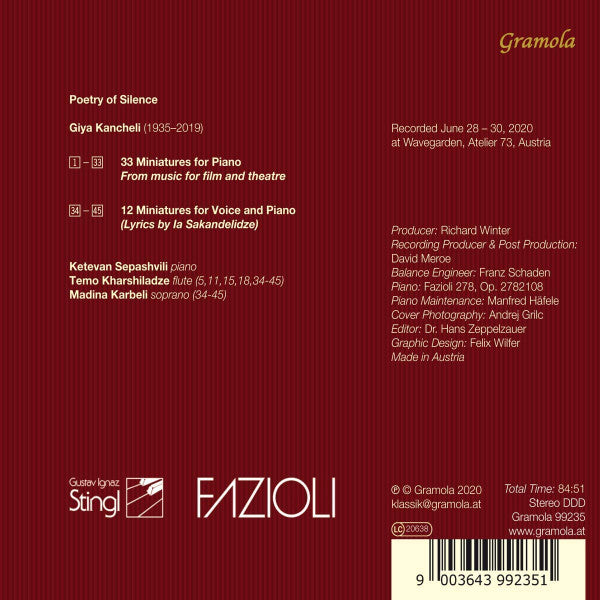 Giya Kancheli - Ketevan Sepashvili, Madina Karbeli, Temo Kharshiladze : Poetry Of Silence (CD, Album)