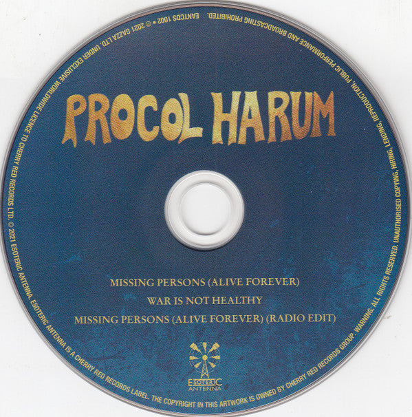 Procol Harum : Missing Persons (Alive Forever) (CD, Single)