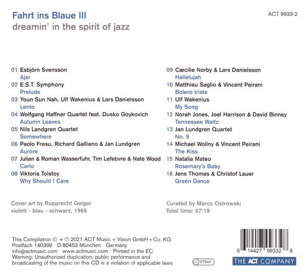 Various : Fahrt Ins Blaue III (Dreamin' In The Spirit Of Jazz) (CD, Comp)