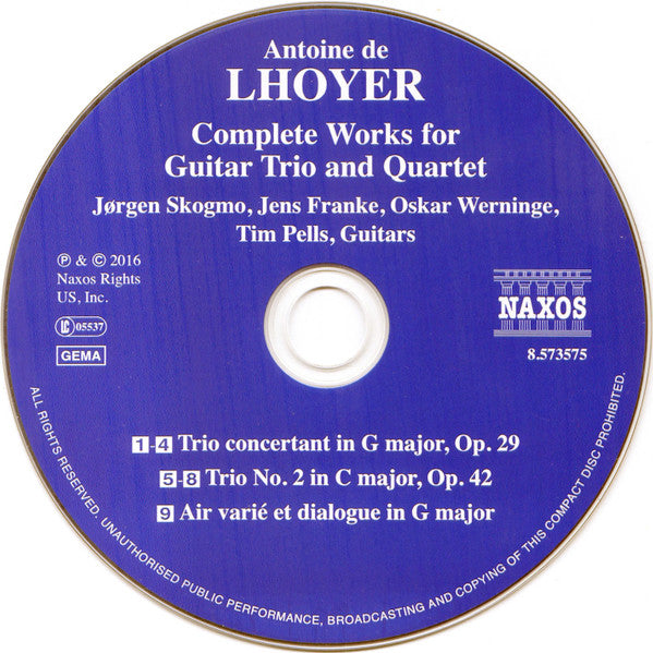 Antoine de Lhoyer, Jørgen Skogmo, Oskar Werninge, Jens Franke, Tim Pells : Complete Works For Guitar Trio And Quartet (CD, Album)