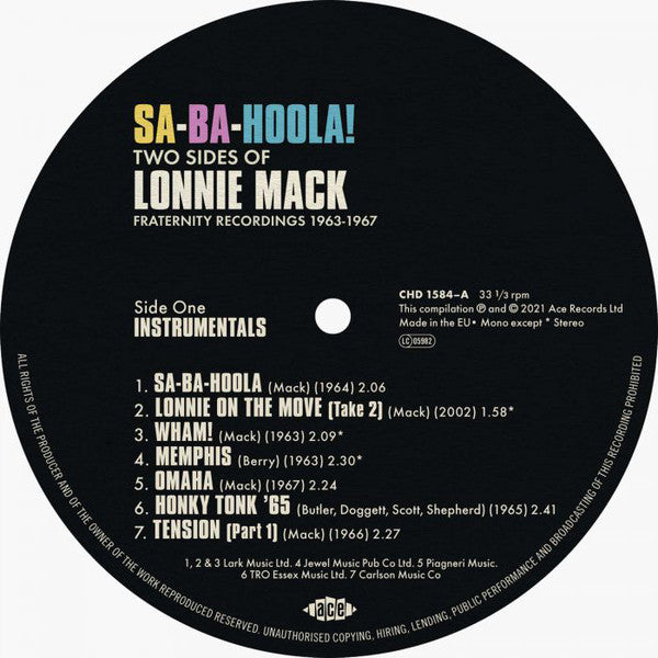 Lonnie Mack : Sa-Ba-Hoola! Two Sides Of (LP, Comp)