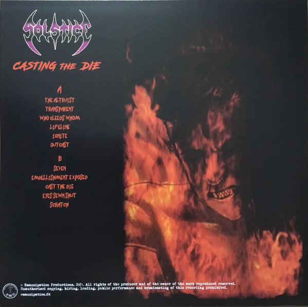 Solstice (3) : Casting The Die (LP, Album, Ltd, Num, Blu)