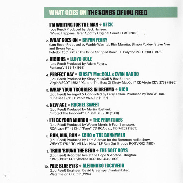 Lou Reed : What Goes On (The Songs Of Lou Reed) (CD, Comp)