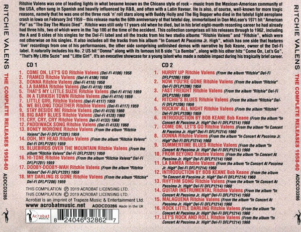 Ritchie Valens : The Complete Releases 1958-60 (2xCDr, Comp)
