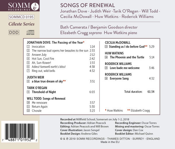 Bath Camerata, Benjamin Goodson : Songs Of Renewal (CD, Album)