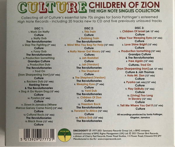 Culture : Children Of Zion - The High Note Singles Collection (3xCD, Comp)