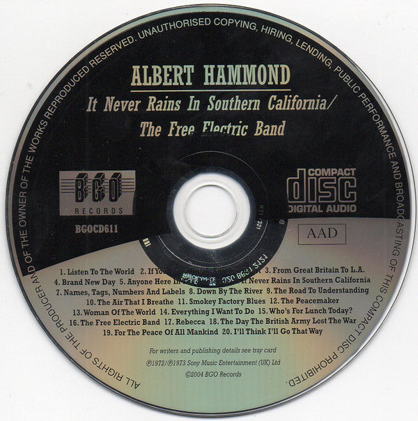 Albert Hammond : It Never Rains In Southern California / The Free Electric Band (CD, Comp, O-C)