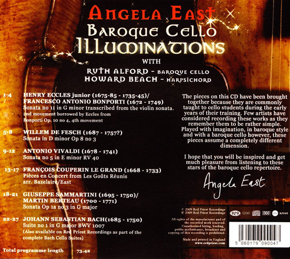 Angela East : Baroque Cello Illuminations (CD, Album)