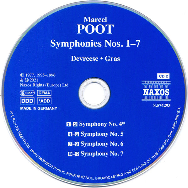 Marcel Poot, Philharmonie Van Antwerpen, Léonce Gras, BRTN Philharmonic Orchestra Brussels, Hans Rotman, The Moscow Symphony Orchestra, Frederik Devreese, Orchestre Symphonique De La Radiodiffusion Nationale Belge, Bruxelles, Franz André : Symphonies Nos. 1–7 (2xCD, Comp, Mono)