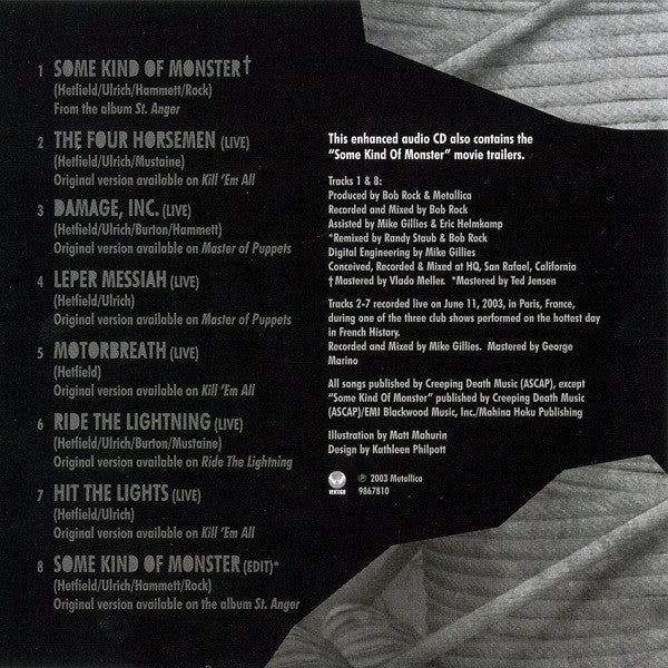 Metallica : Some Kind Of Monster (CD, EP, Enh, S/Edition)