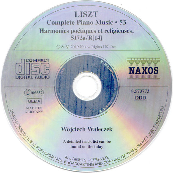 Franz Liszt, Wojciech Waleczek : Harmonies Poétiques Et Religieuses (CD, Album)