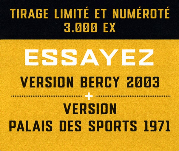 Johnny Hallyday : Essayez (Bercy 2003) (10", Single, Ltd, Num)