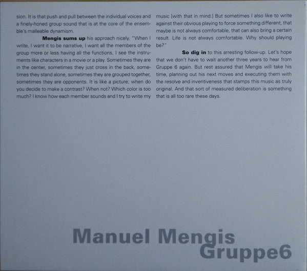 Manuel Mengis Gruppe 6 : The Pond (CD, Album)