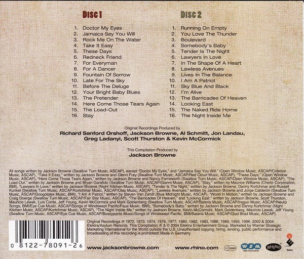 Jackson Browne : The Very Best Of Jackson Browne (2xCD, Comp, RM)