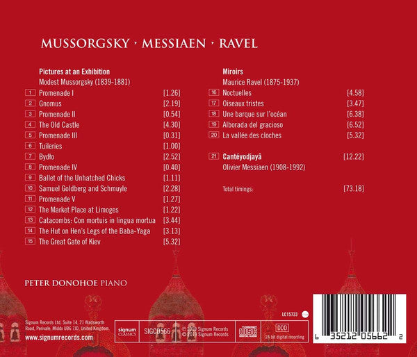 Olivier Messiaen, Modest Mussorgsky, Maurice Ravel, Peter Donohoe : Mussorgsky, Messiaen, Ravel (CD, Album)