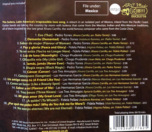 Various : Mexico - Luz De Luna - The Best Boleros From The Costa Chica (CD, Comp)