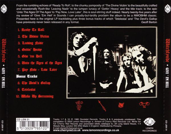 Witchfynde : Give 'Em Hell (CD, Album, RE, RM, VDC)
