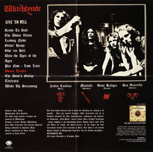 Witchfynde : Give 'Em Hell (CD, Album, RE, RM, VDC)