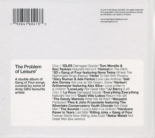 Various : The Problem Of Leisure: A Celebration Of Andy Gill & Gang Of Four (2xCD, Album, Ltd)