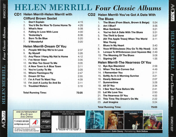 Helen Merrill : Four Classic Albums (2xCD, Comp)