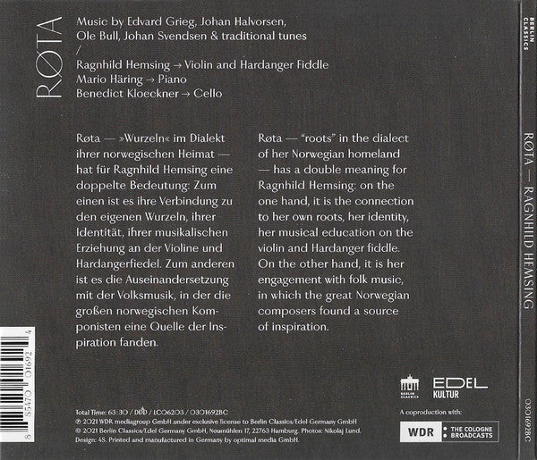 Ragnhild Hemsing : Røta (CD, Album)