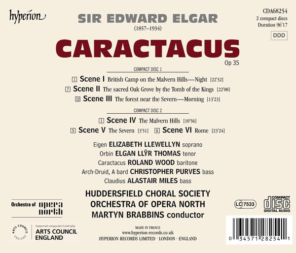 Elizabeth Llewellyn, Elgan Llyr Thomas, Roland Wood, Christopher Purves, Alastair Miles, Huddersfield Choral Society, Orchestra Of Opera North, Martyn Brabbins : Caractacus (CD, Album)