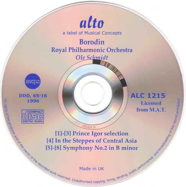 Alexander Borodin - Royal Philharmonic Orchestra, Ole Schmidt : Symphony No. 2 / Prince Igor / Polovtsian (CD, Comp, RE, RM)