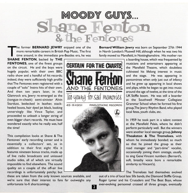 Shane Fenton & The Fentones : Moody Guys...The Collector's Shane Fenton & The Fentones (CD, Comp, Mono)