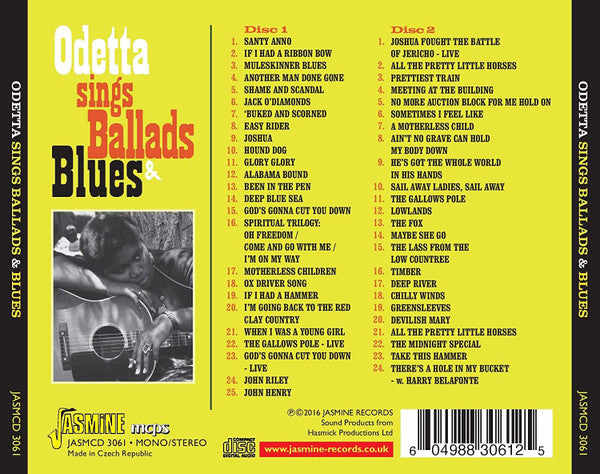 Odetta : Odetta Sings Ballads & Blues (2xCD, Comp)