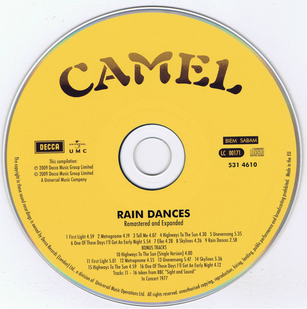 Camel : Rain Dances (CD, Album, RE, RM)