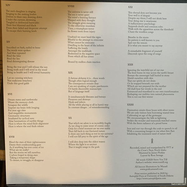 Steve Von Till : Harvestman - 23 Untitled Poems (LP, S/Sided, Album, Etch)