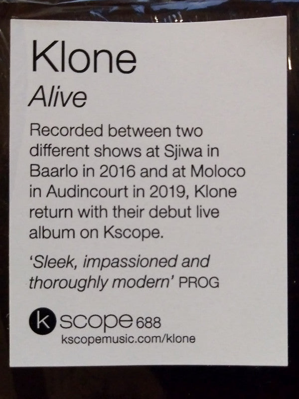 Klone (3) : Alive (CD, Album)