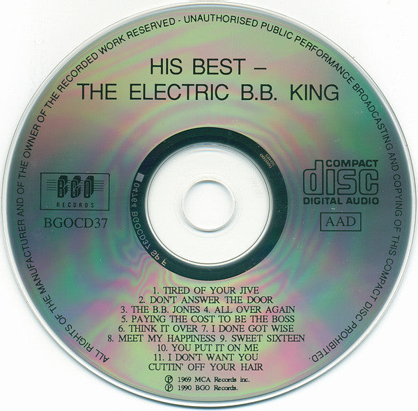B.B. King : His Best - The Electric B.B. King (CD, Album, RE)