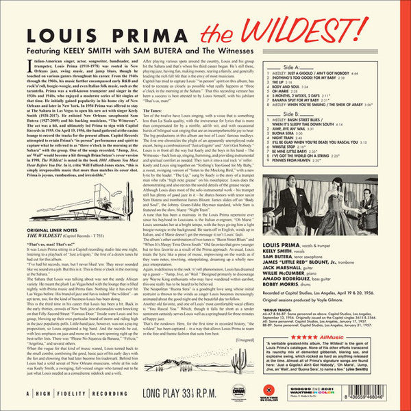 Louis Prima : The Wildest! (LP, Album, Mono, S/Edition, Red)