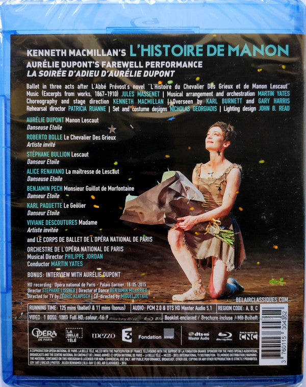 Aurélie Dupont, Roberto Bolle, Jules Massenet, Kenneth MacMillan : L'Histoire De Manon (Ballet De L'Opéra National De Paris) (Blu-ray, Multichannel)