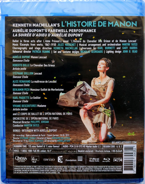 Aurélie Dupont, Roberto Bolle, Jules Massenet, Kenneth MacMillan's* : L'Histoire De Manon (Ballet De L'Opéra National De Paris) (Blu-ray, Multichannel)
